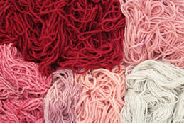 pink woolen yarn
